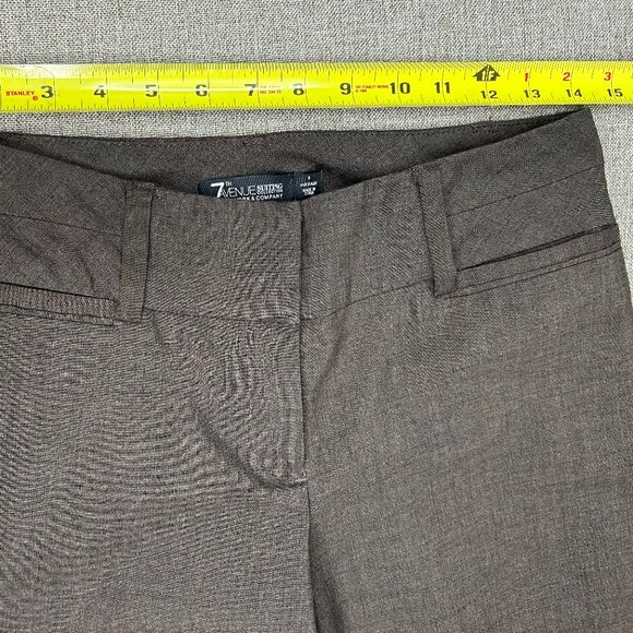 7th Avenue New York & Company Dress Pants Women's 4 Straight Leg Brown Office - Picture 10 of 14